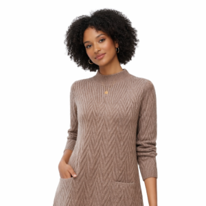 Pull tricoté ample femme – Col rond, coupe mi-longue amincissante | Automne-Hiver