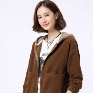 Veste courte à capuche pour femme – Style casual chic
