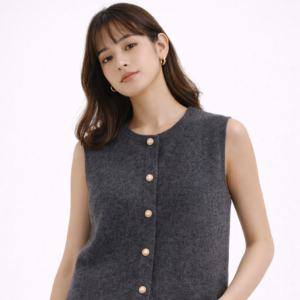 Gilet court tricoté femme – Style chic & vintage