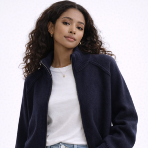 Cardigan femme zippé (style manteau tricot)