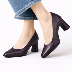 Escarpins Femme en Cuir Véritable – Talon Épais 8 cm