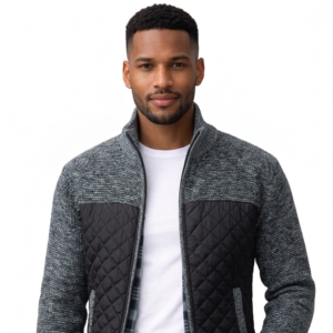 Gilet Homme Tricoté Matelassé – Style Moderne Automne/Hiver