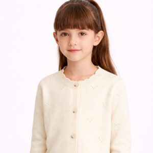Gilet Fille Élégant en Coton – Boutonné & Doux (Collection 2026)