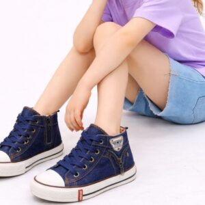 Baskets montantes en toile pour fille – Style & Confort 2026