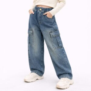 Jean Cargo Large Fille Style Streetwear 2026