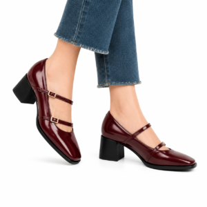 Escarpins Carrés Femme en Cuir Véritable – Élégance & Confort
