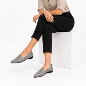 Chaussures Femme en Cuir Véritable – Mocassins Rétro à Bout Pointu